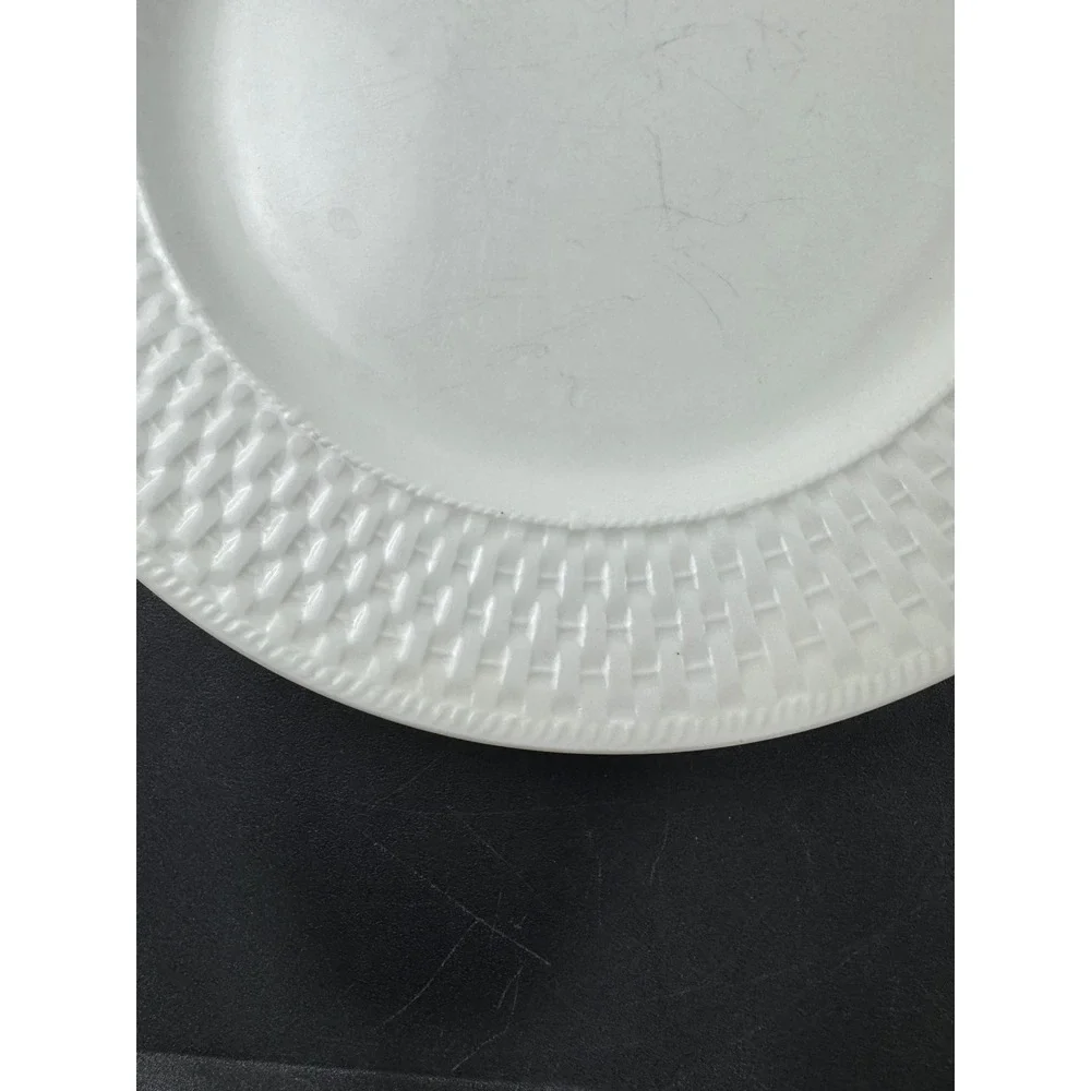 Sakura Oneida Basketweave White Stoneware Dinner Plate‎ 10.5 Inch